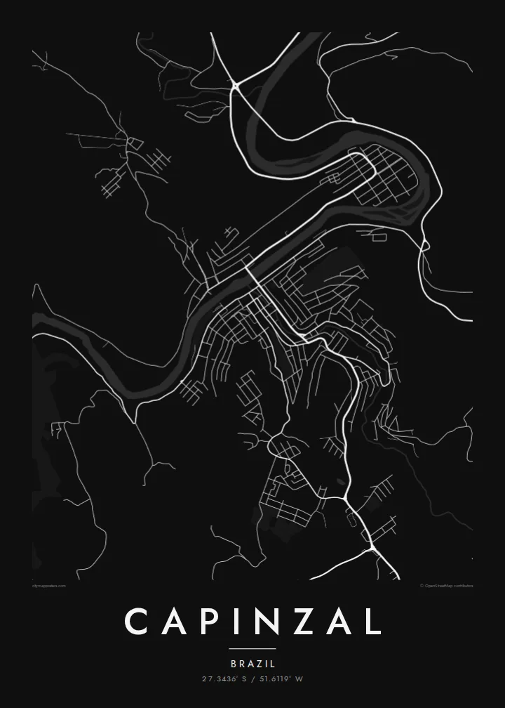 Capinzal map poster — Noir