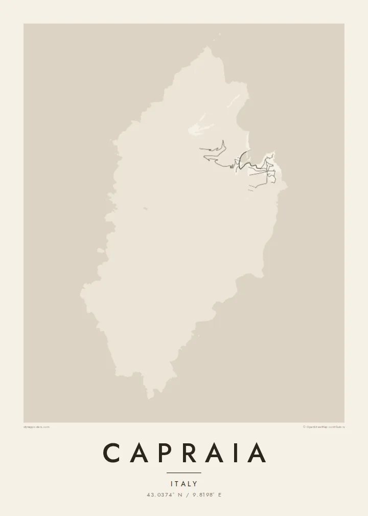 Capraia map poster — Paper