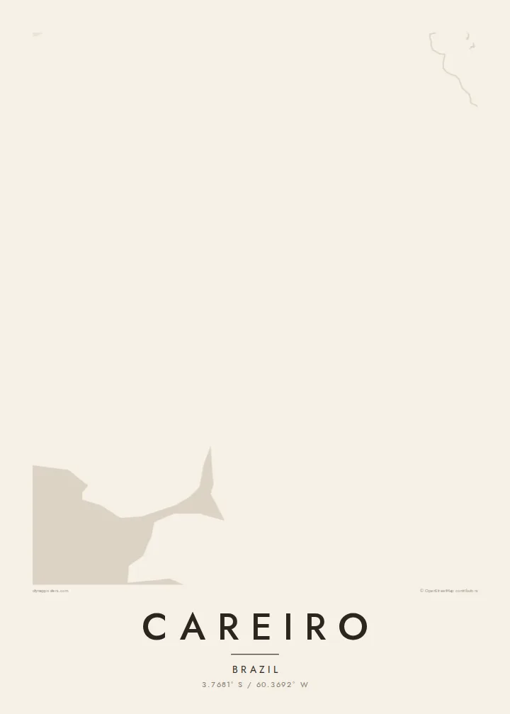 Careiro map poster — Paper