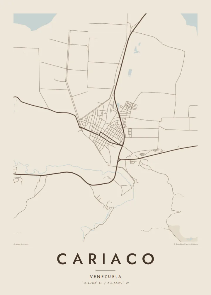 Cariaco map poster — Sand style