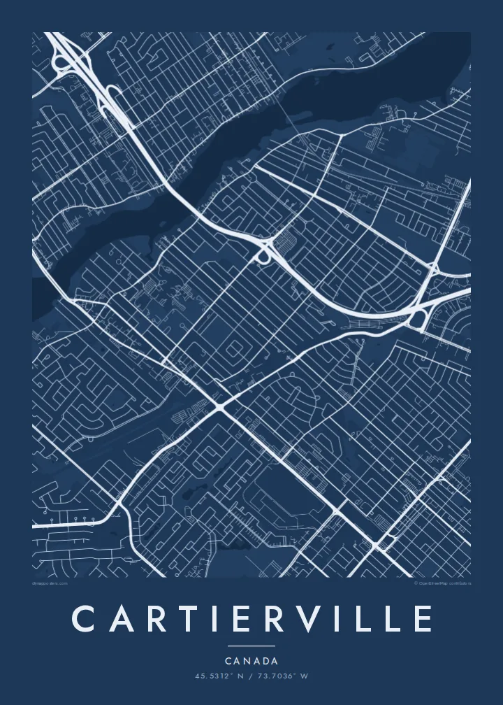 Cartierville map poster — Blueprint