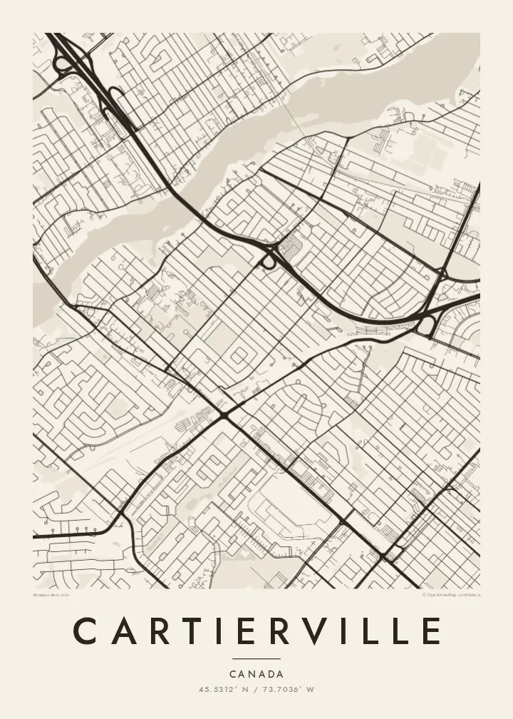 Cartierville map poster — Paper