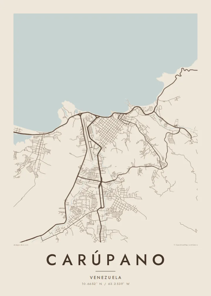 Carúpano map poster — Sand