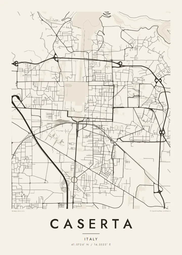 Caserta map poster — Paper