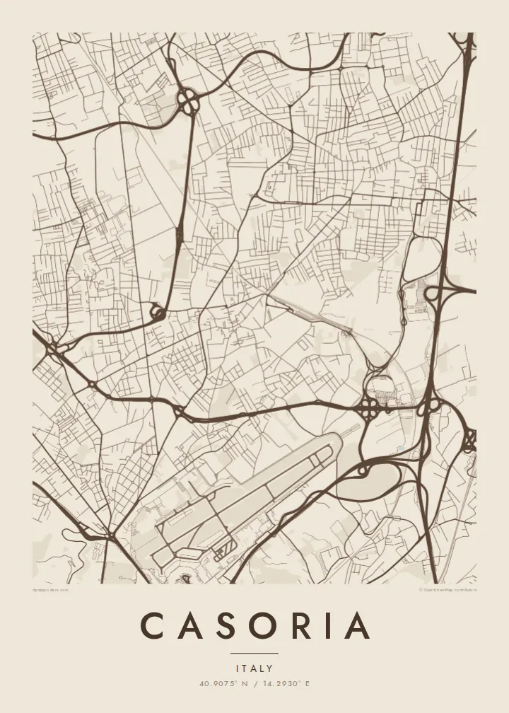 Casoria map poster — Sand