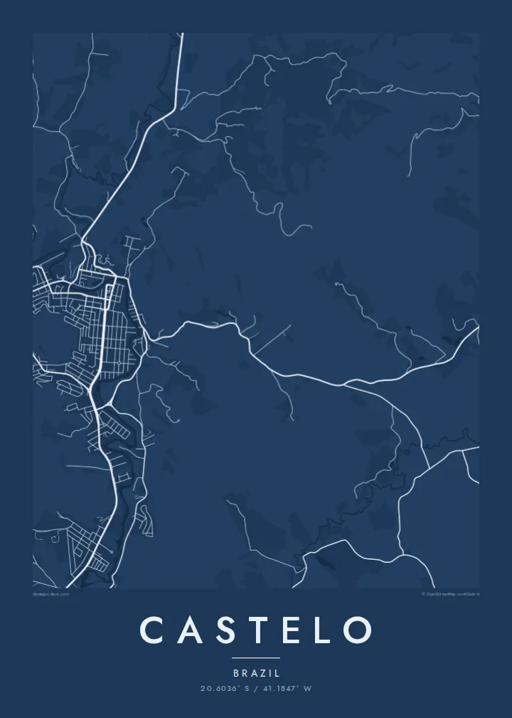 Castelo map poster — Blueprint style