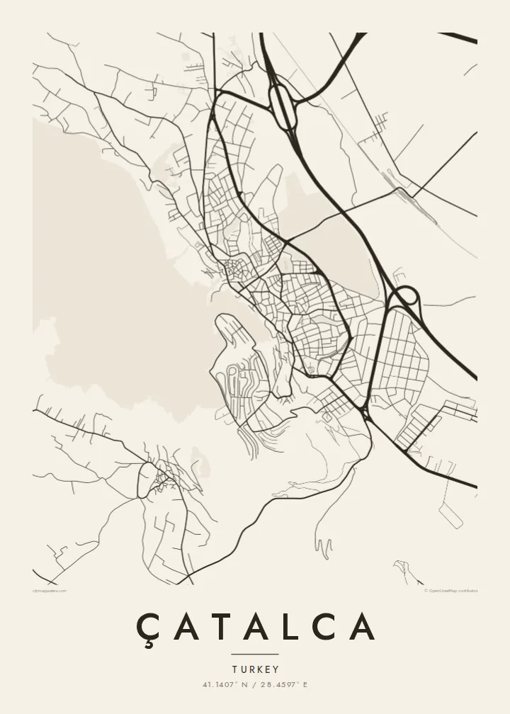 Çatalca map poster — Paper