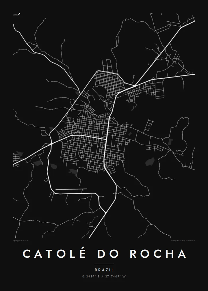 Catolé do Rocha map poster — Noir