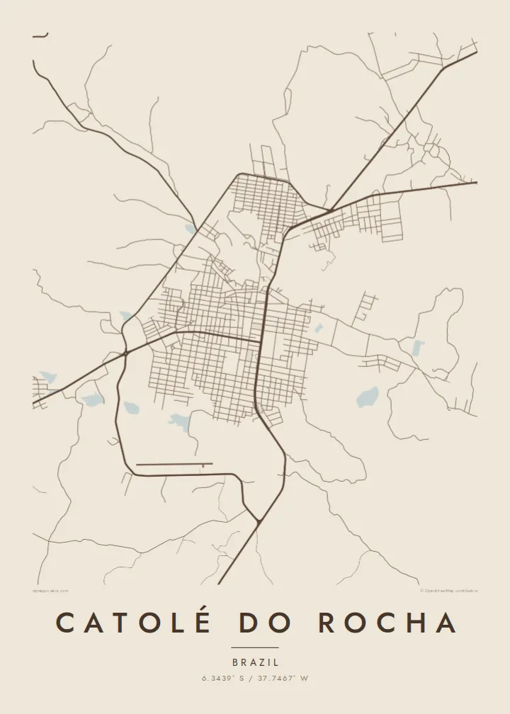 Catolé do Rocha map poster — Sand