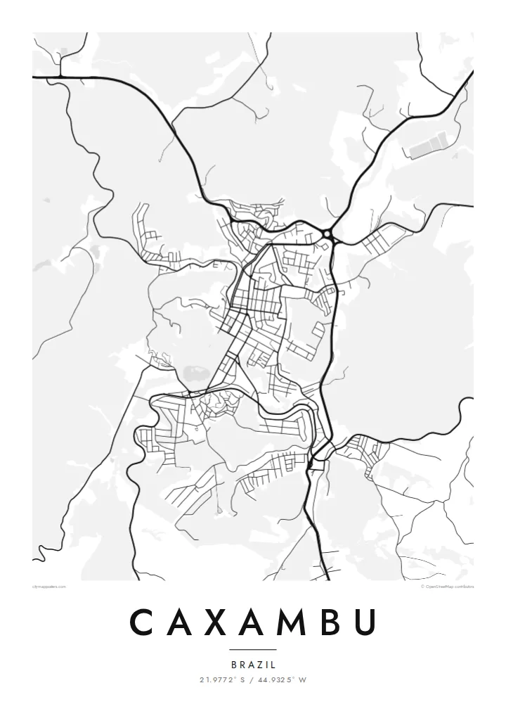 Caxambu map poster — Classic