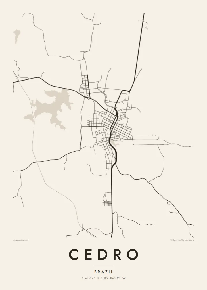 Cedro map poster — Paper style