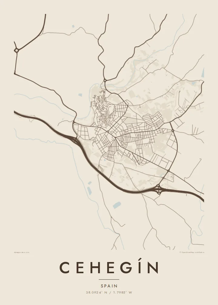 Cehegín map poster — Sand