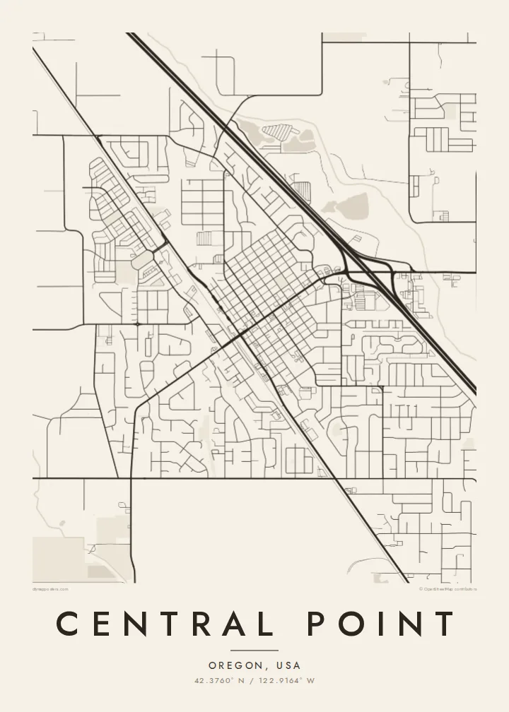 Central Point map poster — Paper