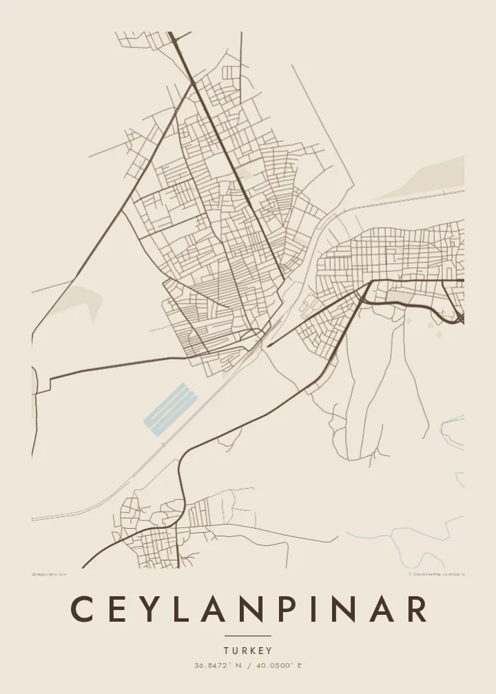 Ceylanpınar map poster — Sand style