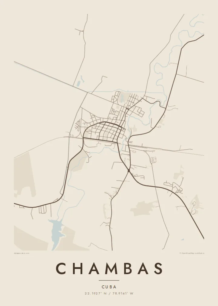 Chambas map poster — Sand style