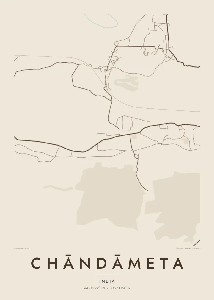 Chāndāmeta map poster — Sand