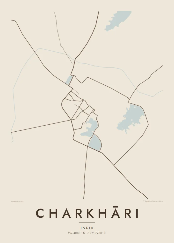 Charkhāri map poster — Sand