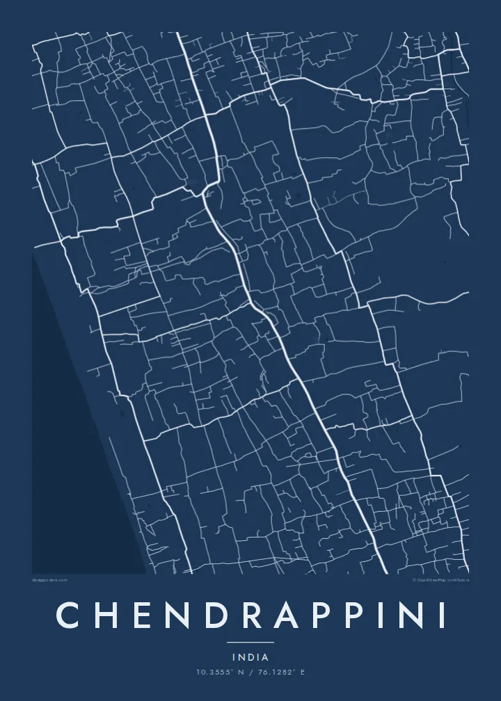 Chendrappini map poster — Blueprint style