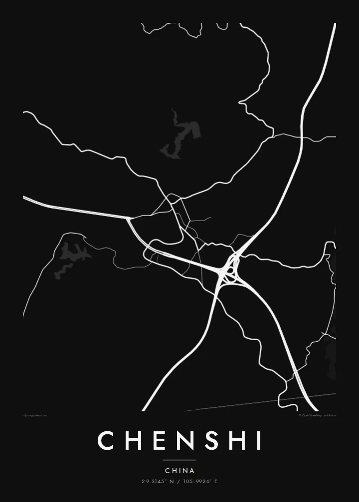 Chenshi map poster — Noir