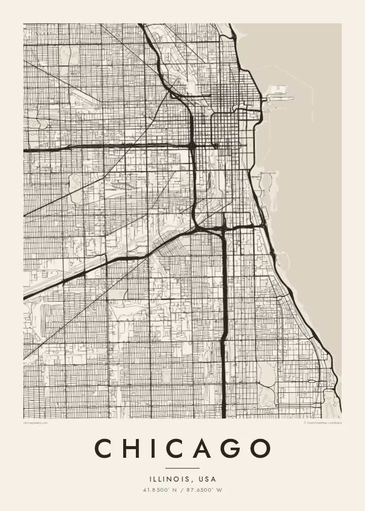 Chicago map poster — Paper
