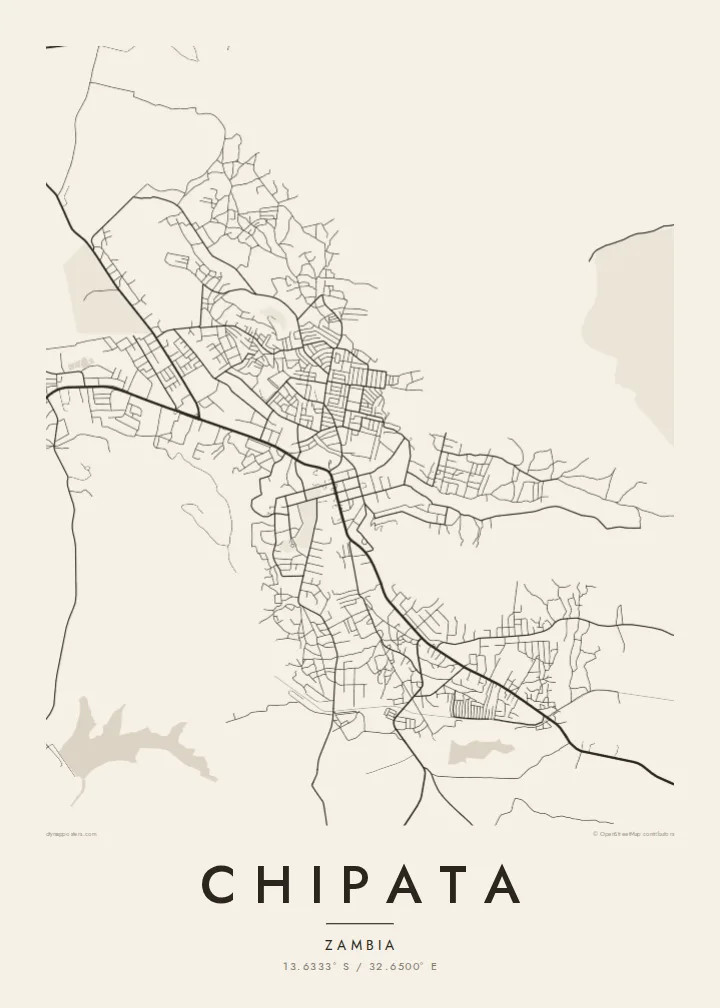 Chipata map poster — Paper style