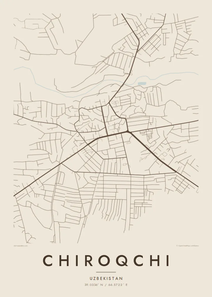 Chiroqchi map poster — Sand