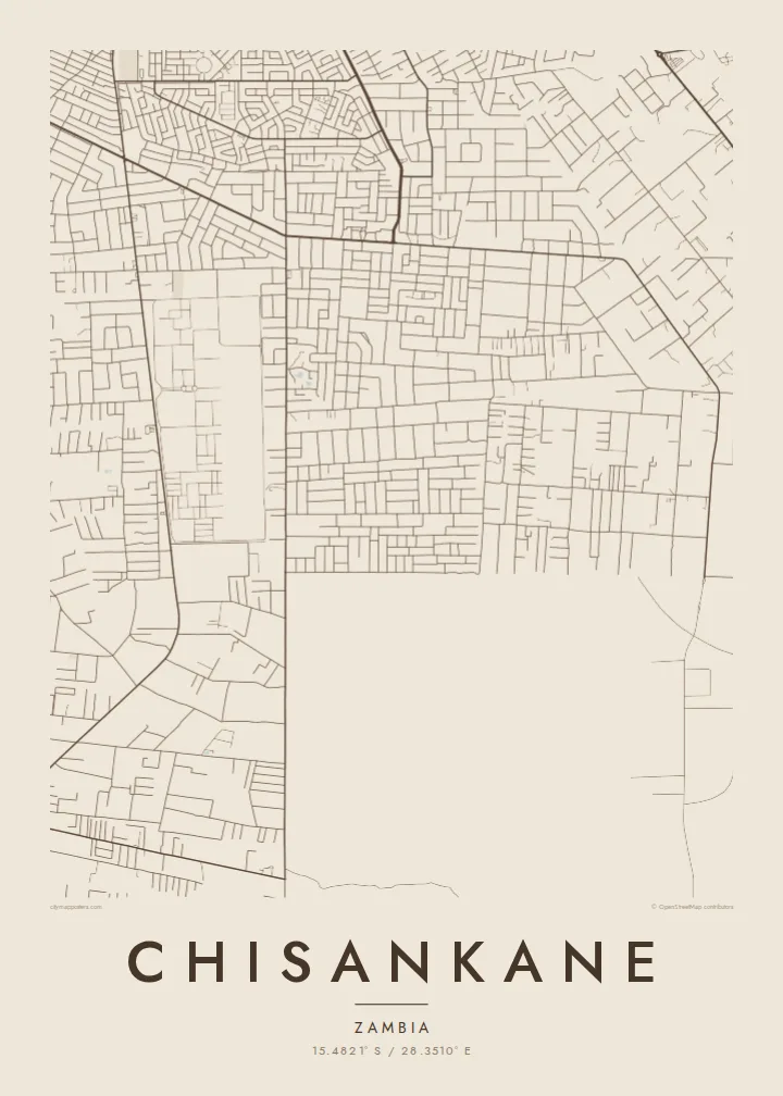 Chisankane map poster — Sand