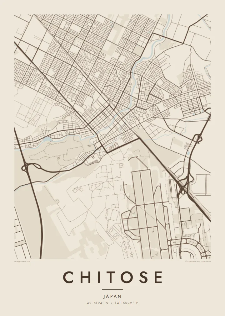 Chitose map poster — Sand