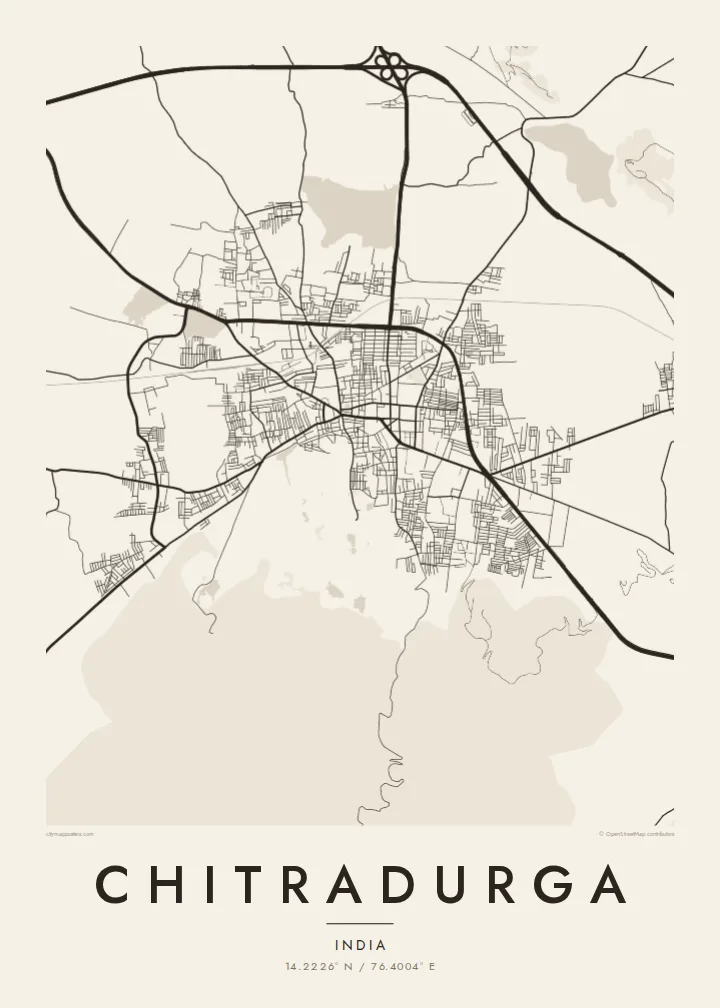 Chitradurga map poster — Paper