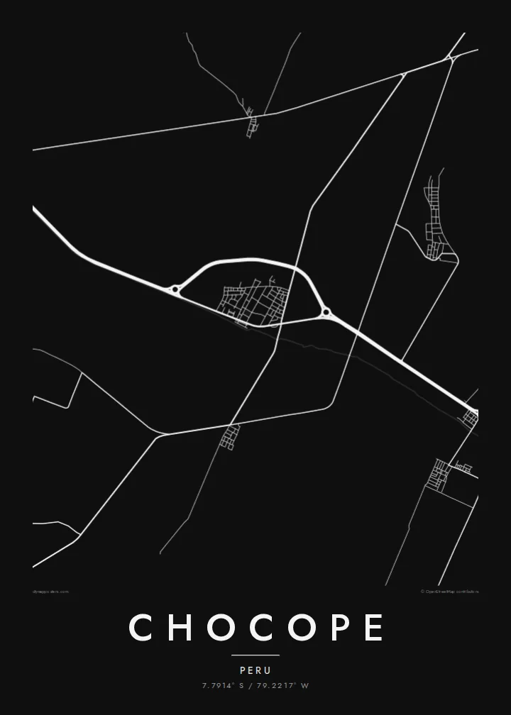 Chocope map poster — Noir