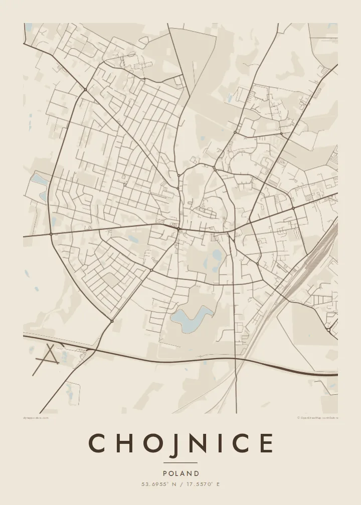Chojnice map poster — Sand