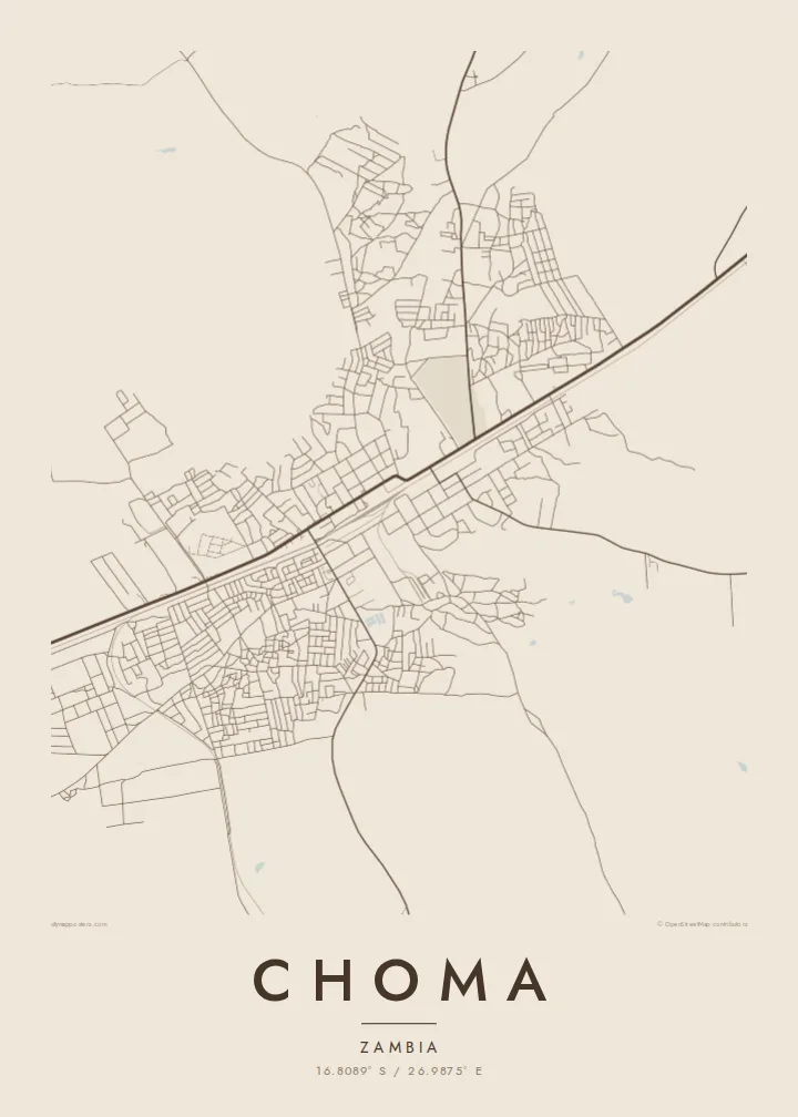 Choma map poster — Sand