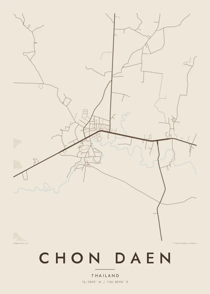 Chon Daen map poster — Sand