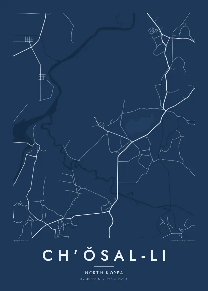 Ch’ŏsal-li map poster — Blueprint style