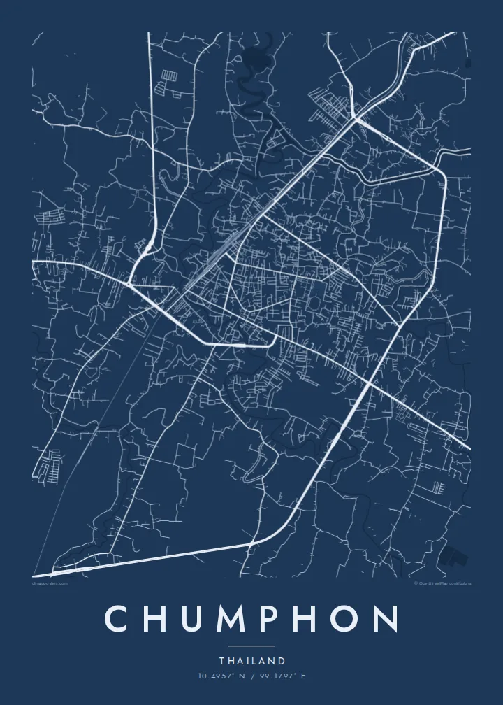 Chumphon map poster — Blueprint