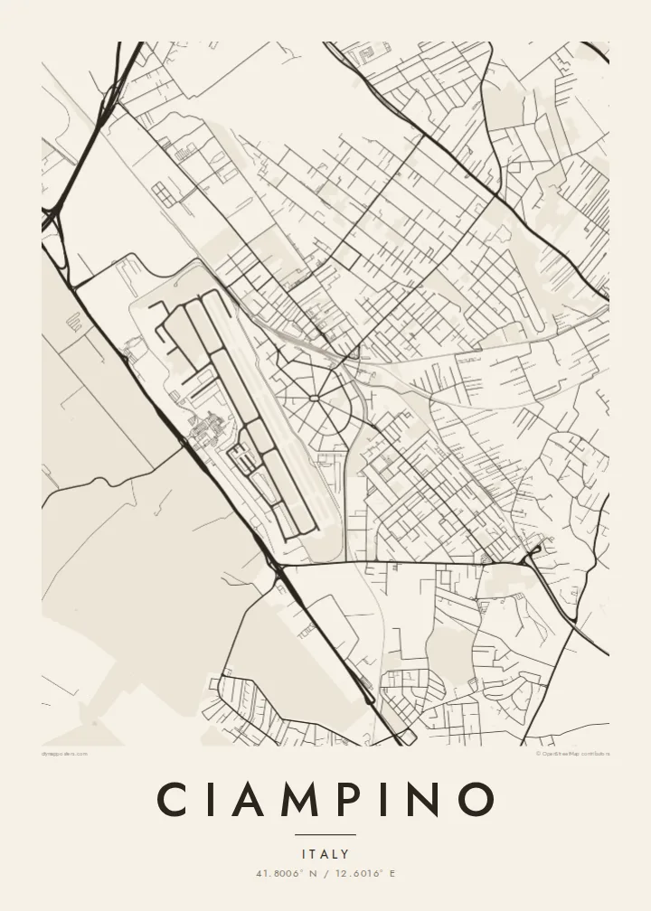 Ciampino map poster — Paper style