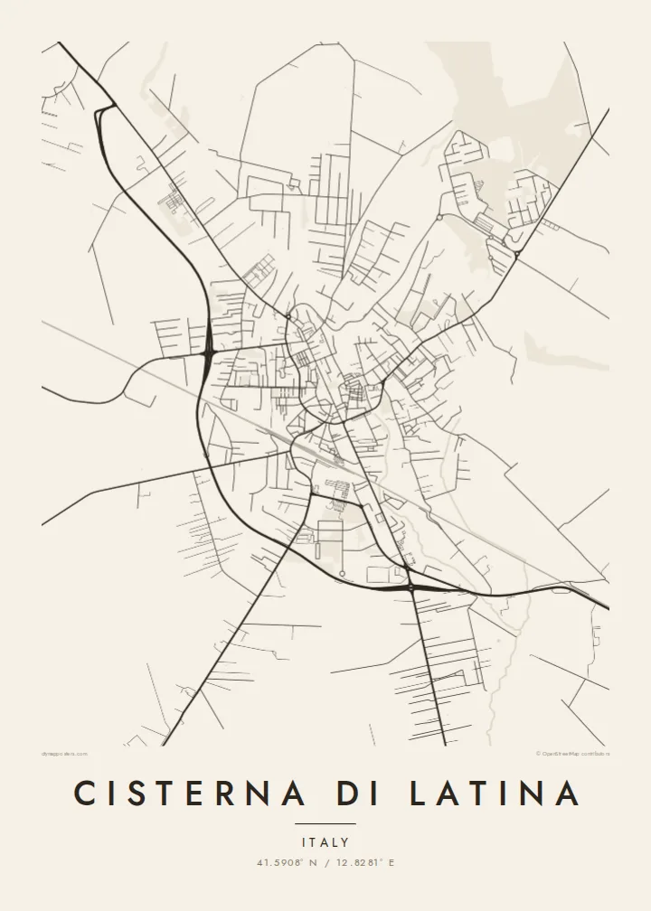 Cisterna di Latina map poster — Paper style
