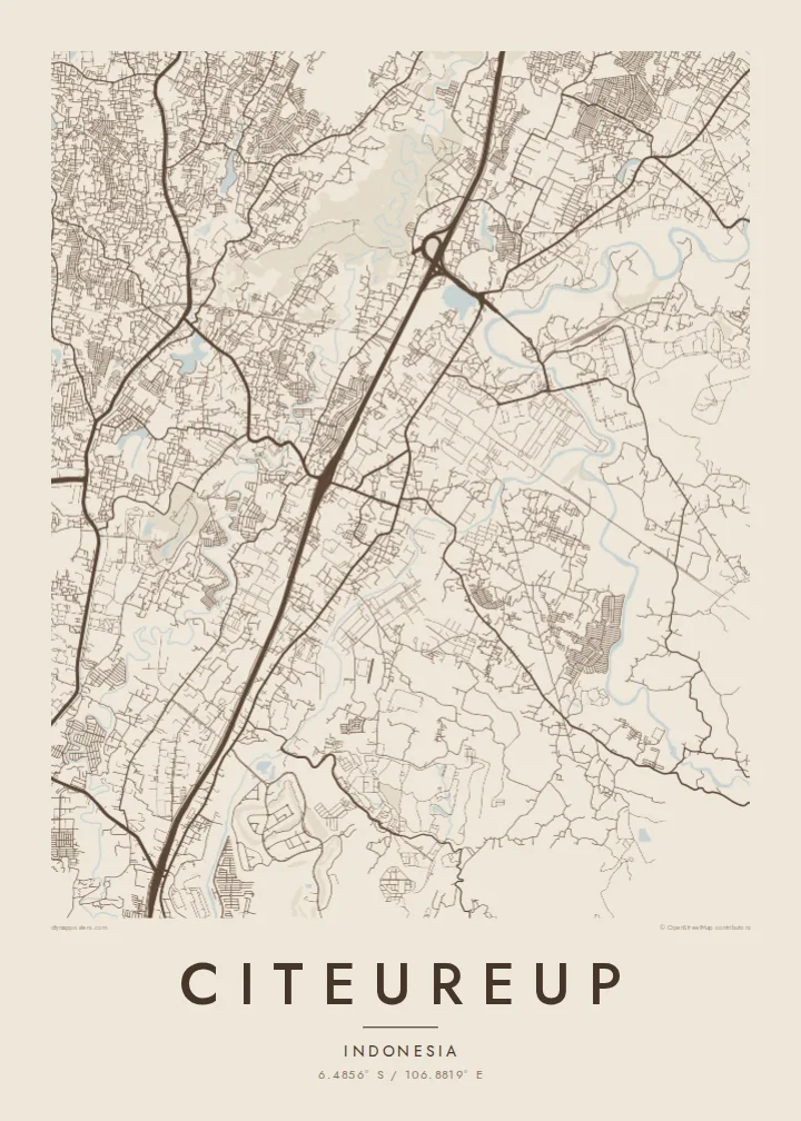 Citeureup map poster — Sand style