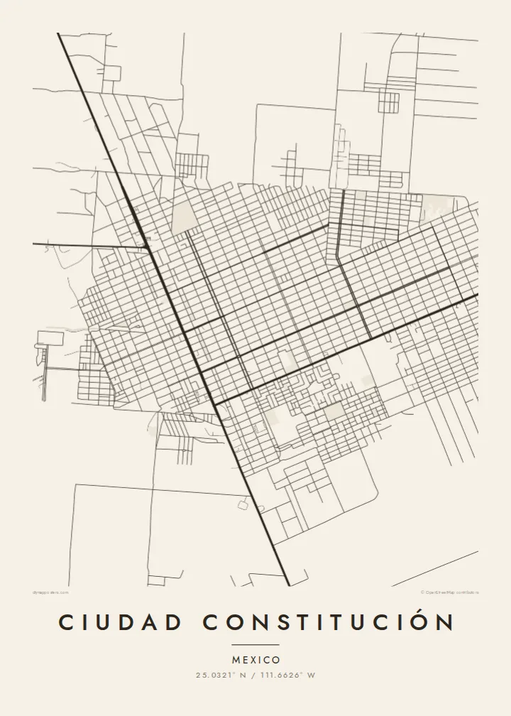 Ciudad Constitución map poster — Paper