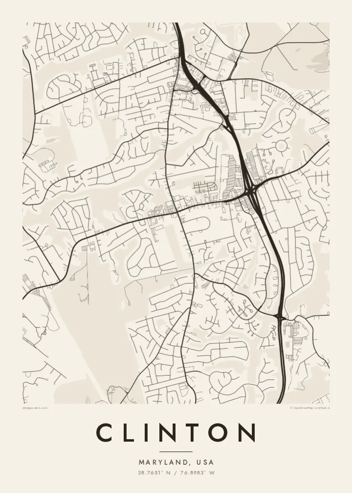 Clinton map poster — Paper style