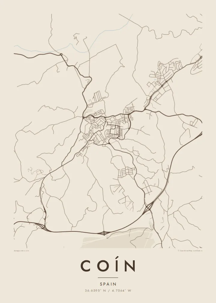 Coín map poster — Sand style