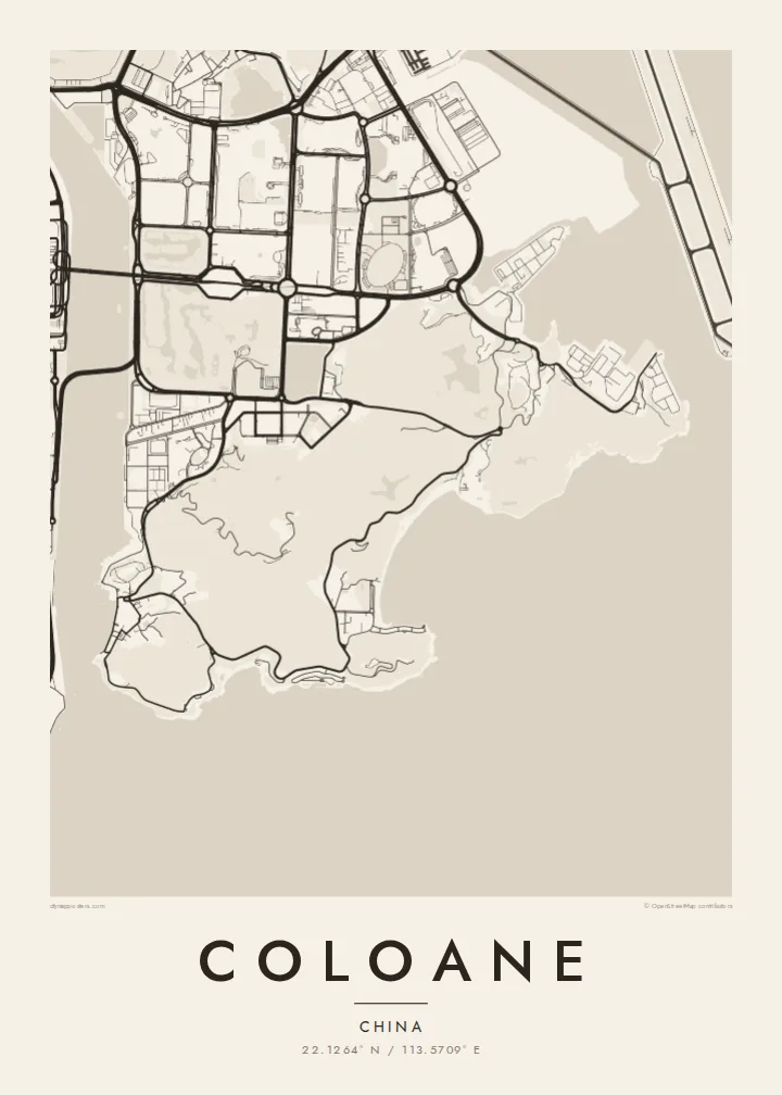 Coloane map poster — Paper style