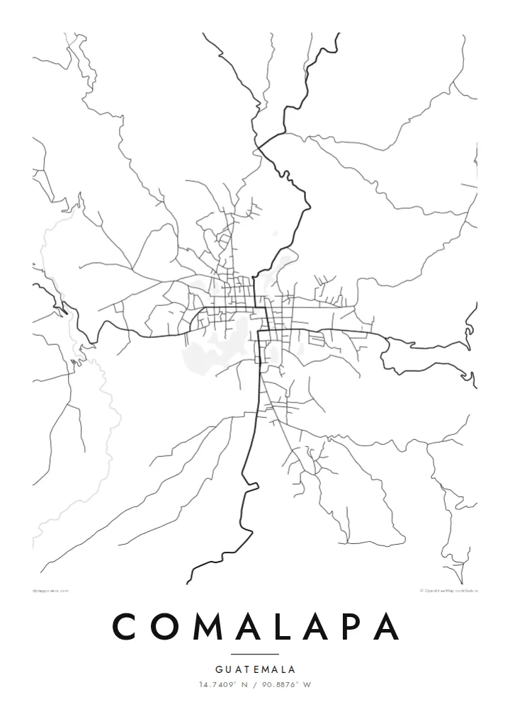 Comalapa map poster — Classic