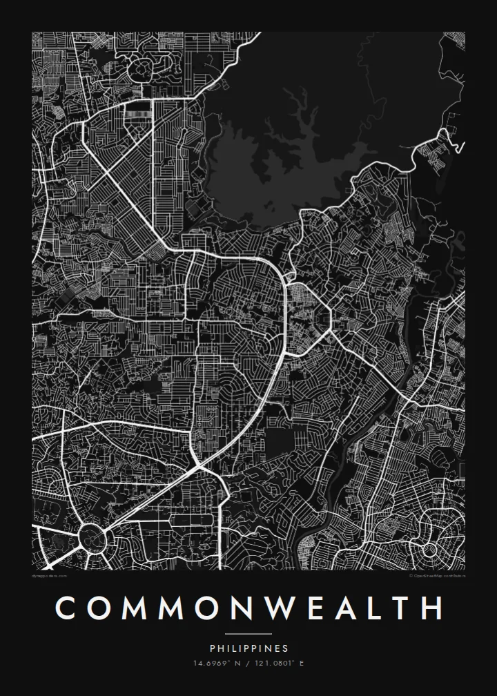 Commonwealth map poster — Noir style