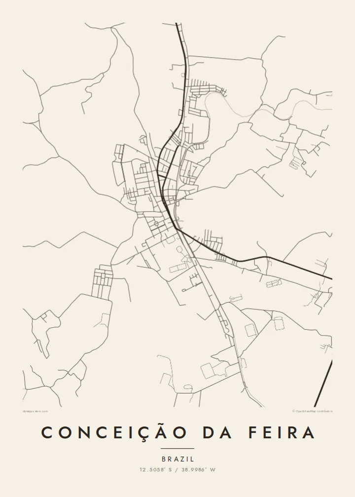 Conceição da Feira map poster — Paper style