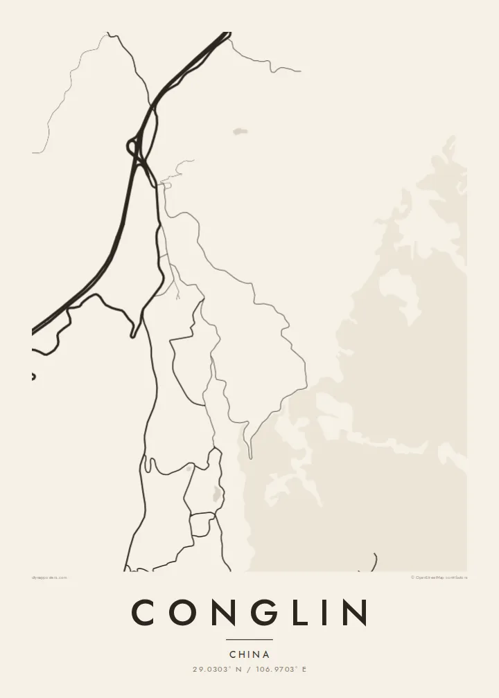 Conglin map poster — Paper style