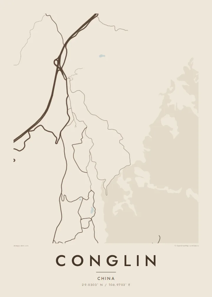 Conglin map poster — Sand style