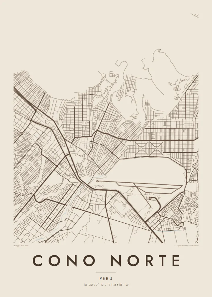 Cono Norte map poster — Sand style
