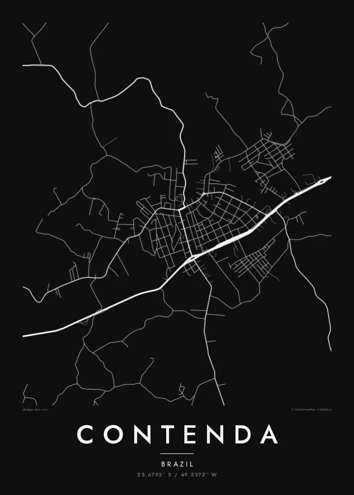 Contenda map poster — Noir style