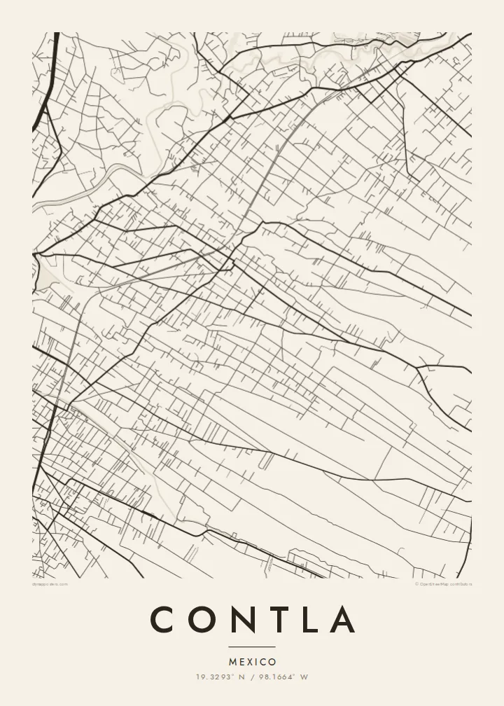 Contla map poster — Paper style
